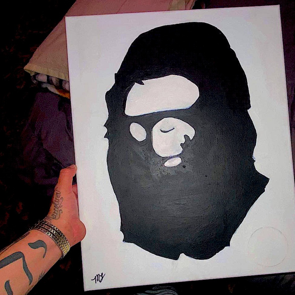 BAPE CUSTOM ACRYLIC CANVAS PAINTING